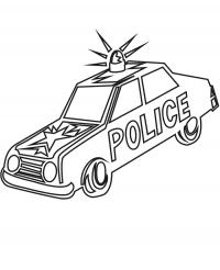 Модель полицейской машины с мигалкой Раскраски машины для мальчиков