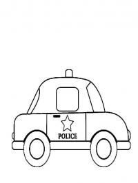 Машина с мигалками и звездой шерифа для детей Раскраски машины