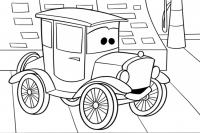 Ретро автомобиль из мультфильма Скачать раскраски для мальчиков