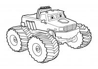 Джип с огромными колесами из мультфильма Картинки раскраски машины